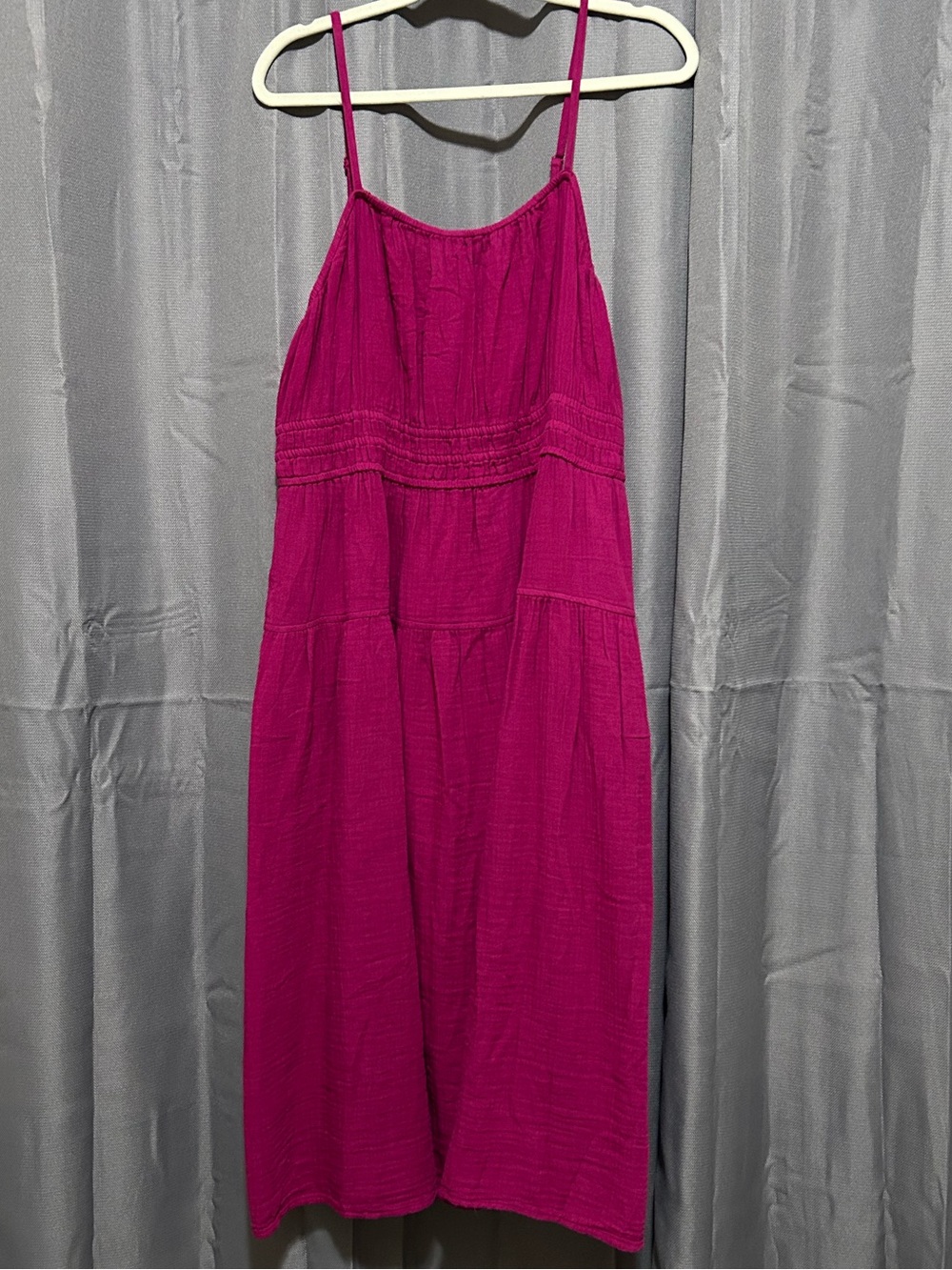 Old Navy Fuchsia Midi Sundress with Spaghetti Straps